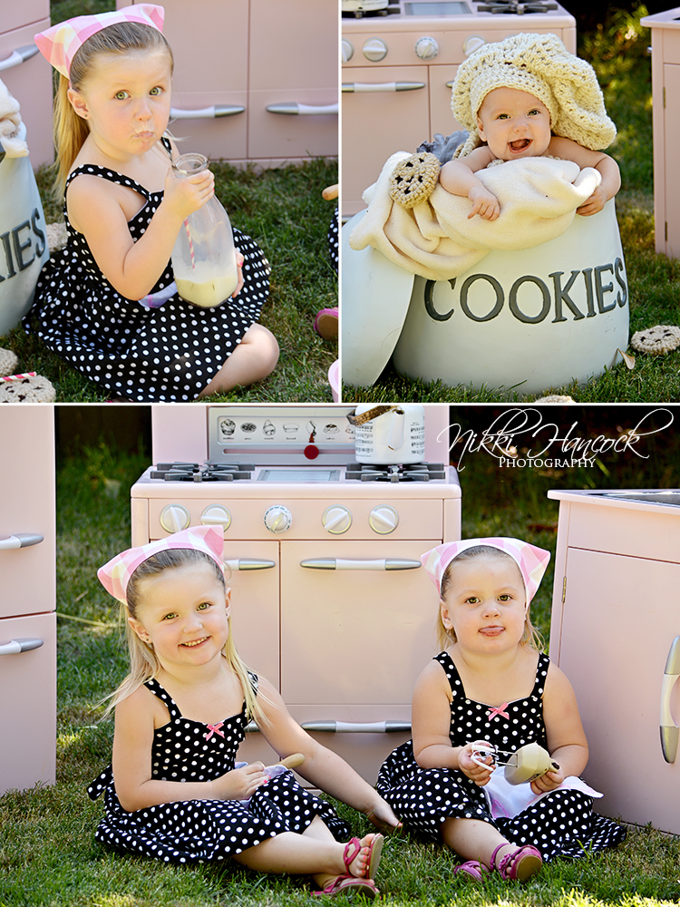 photo shoot little girls play kitchen milk baby photos 